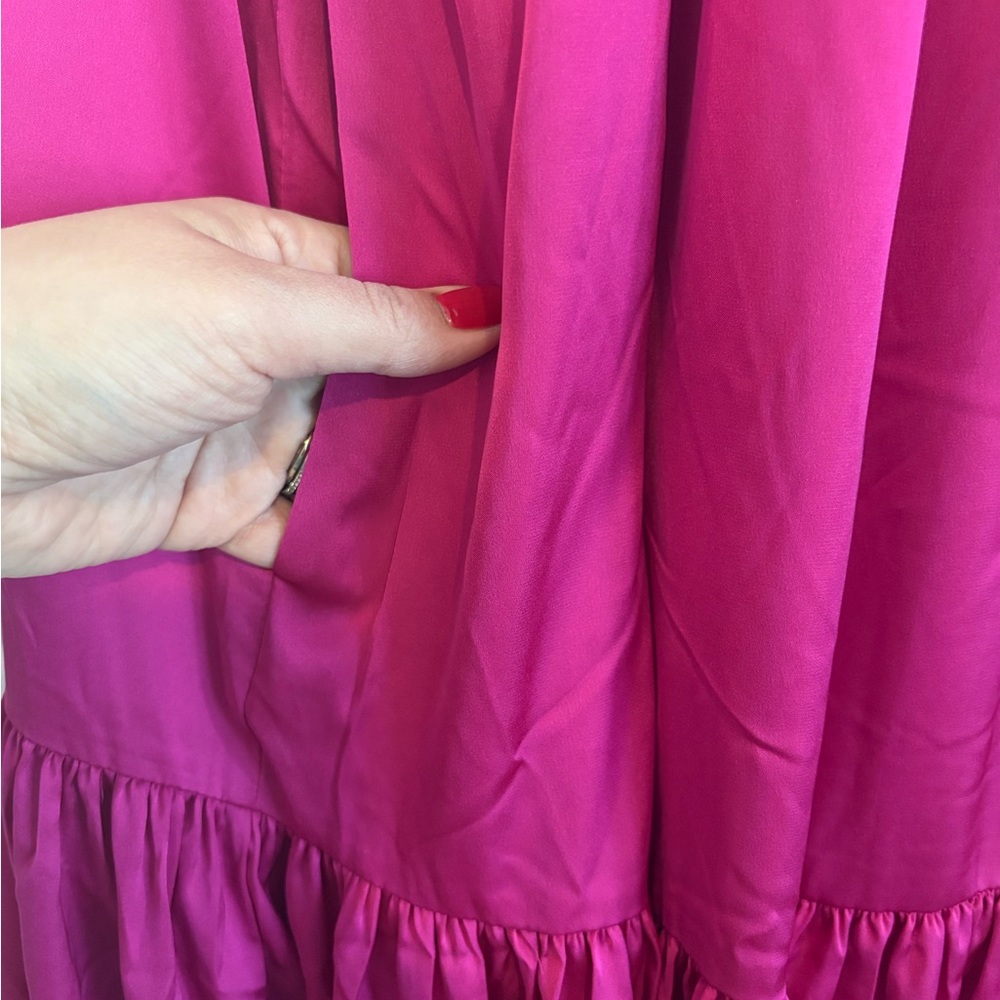 Banana Republic drop waist gathered halter maxi dress NWT fuschia M - Picture 3 of 10